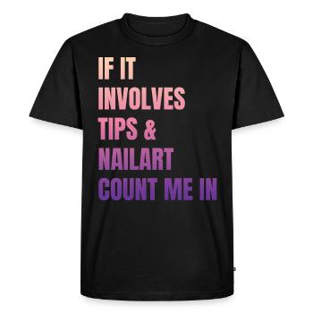 Quand il s’agit de conseils et de salon de manucure de nail art - T-shirt Premium bio Homme - noir - Devant - Nico (187cm)
