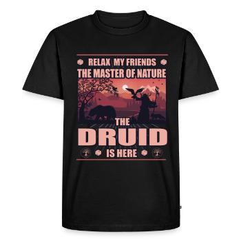 Druides - Maîtres de la Nature - Conception de jeux de rôle - T-shirt Premium bio Homme - noir - Devant - Nico (187cm)