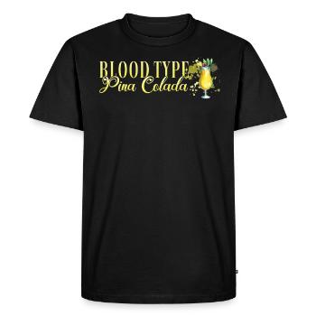 Blood type Pina Colada Cocktail Bartender - Men's Premium Organic T-Shirt - black - Front - Nico (187cm)