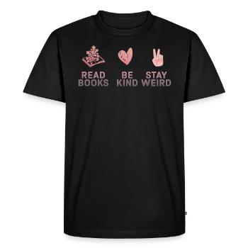 Reading Books Friendly Being Crazy Reading - Men's Premium Organic T-Shirt - black - Front - Nico (187cm)