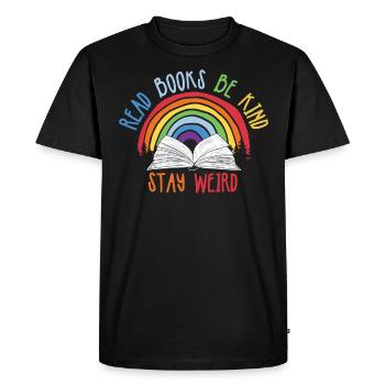 Reading Books Friendly Being Crazy Reading - Men's Premium Organic T-Shirt - black - Front - Nico (187cm)