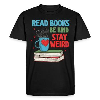 Reading Books Friendly Being Crazy Reading - Men's Premium Organic T-Shirt - black - Front - Nico (187cm)