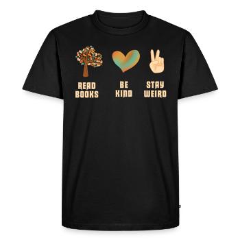 Reading Books Friendly Being Crazy Reading - Men's Premium Organic T-Shirt - black - Front - Nico (187cm)