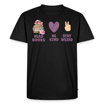 Reading Books Friendly Being Crazy Reading - Men's Premium Organic T-Shirt - black - Front - Nico (187cm)