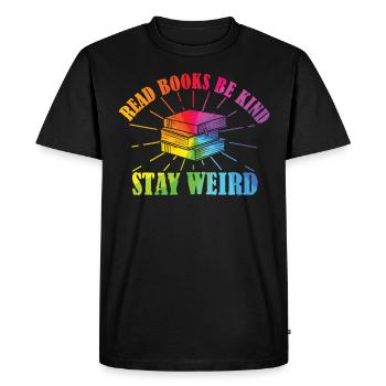 Reading Books Friendly Being Crazy Reading - Men's Premium Organic T-Shirt - black - Front - Nico (187cm)