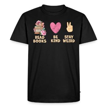 Reading Books Friendly Being Crazy Reading - Men's Premium Organic T-Shirt - black - Front - Nico (187cm)