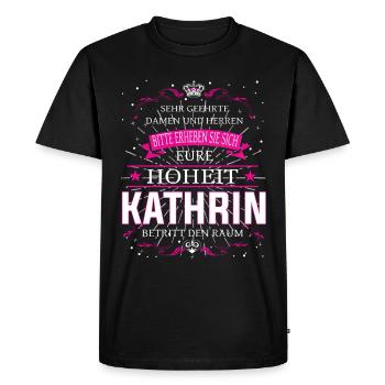 Eure Hoheit Kathrin betritt den Raum - Männer Premium Bio T-Shirt - Schwarz - Vorne - Nico (187cm)