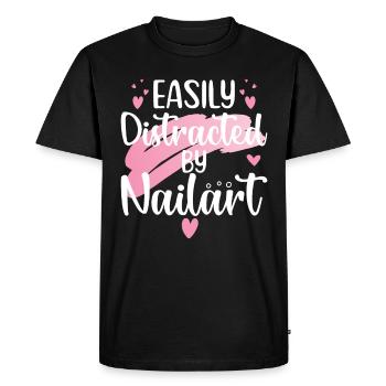 Easily distracted by nail art Nail Tech - Men's Premium Organic T-Shirt - black - Front - Nico (187cm)