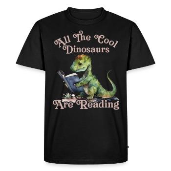 Tous les dinosaures cool lecture enfants - T-shirt Premium bio Homme - noir - Devant - Nico (187cm)