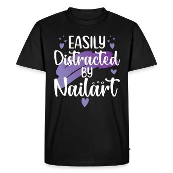 Easily distracted by nail art Nail Tech - Men's Premium Organic T-Shirt - black - Front - Nico (187cm)