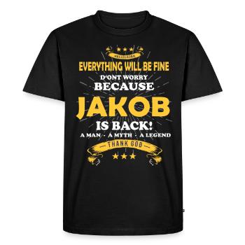Everything will be fine Jakob Is back - Men's Premium Organic T-Shirt - black - Front - Nico (187cm)