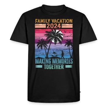 Des vacances en famille pour créer des souvenirs - T-shirt Premium bio Homme - noir - Devant - Nico (187cm)