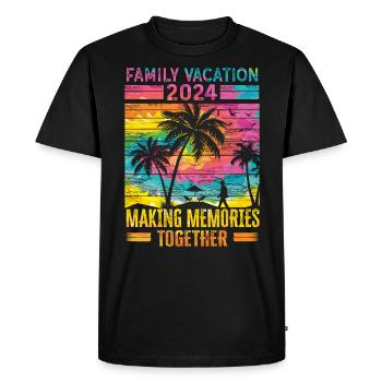 Des vacances en famille pour créer des souvenirs - T-shirt Premium bio Homme - noir - Devant - Nico (187cm)