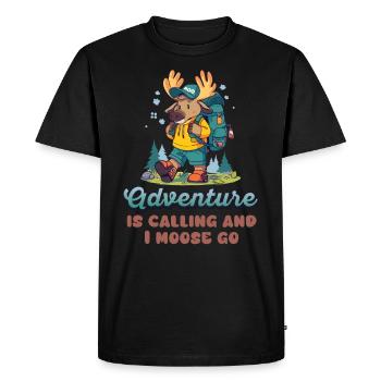 L’aventure appelle les enfants orignal mignon - T-shirt Premium bio Homme - noir - Devant - Nico (187cm)