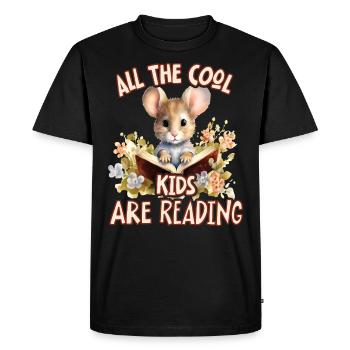 All Cool Kids Souris de lecture - T-shirt Premium bio Homme - noir - Devant - Nico (187cm)