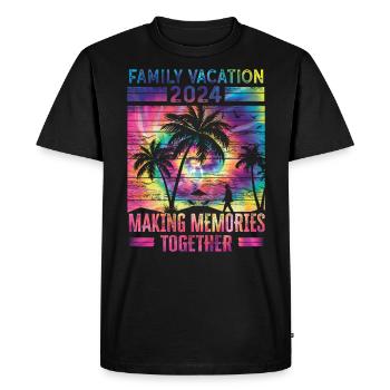 Des vacances en famille pour créer des souvenirs - T-shirt Premium bio Homme - noir - Devant - Nico (187cm)