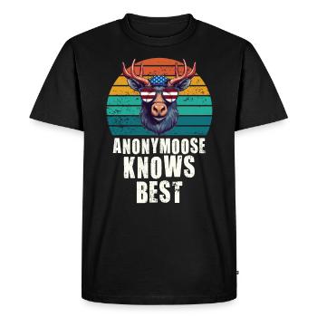 Anonymousoose connaît le meilleur orignal cool - T-shirt Premium bio Homme - noir - Devant - Nico (187cm)