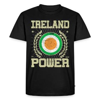 Cool Ireland Design - Men's Premium Organic T-Shirt - black - Front - Nico (187cm)