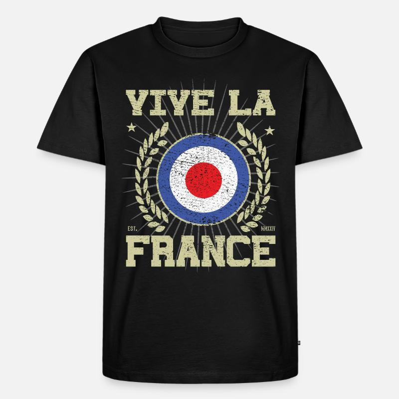 Cooles Frankreich Design - Männer Premium Bio T-Shirt - Schwarz