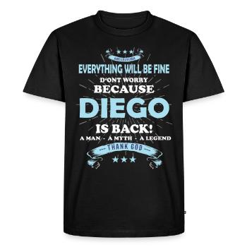 Tout ira bien Diego est de retour - T-shirt Premium bio Homme - noir - Devant - Nico (187cm)