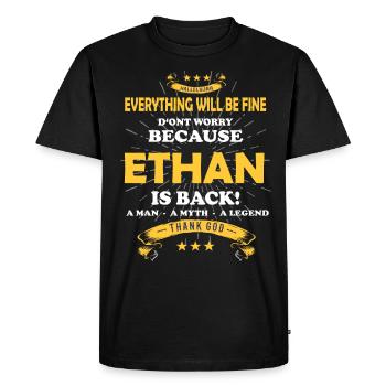 Tout ira bien Ethan est de retour - T-shirt Premium bio Homme - noir - Devant - Nico (187cm)