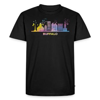 Buffalonians Skyline Paysage urbain Buffalo - T-shirt Premium bio Homme - noir - Devant - Nico (187cm)