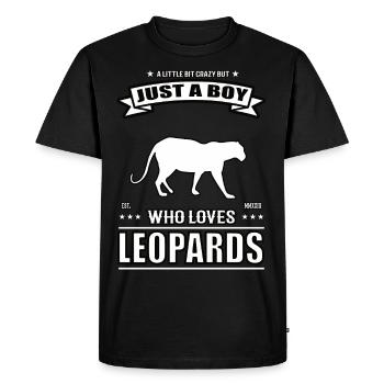 Juste un garçon qui aime la tenue léopard - T-shirt Premium bio Homme - noir - Devant - Nico (187cm)