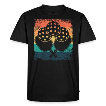 Équipe de pickleball rétro du Wiffleball Club - T-shirt Premium bio Homme - noir - Devant - Nico (187cm)