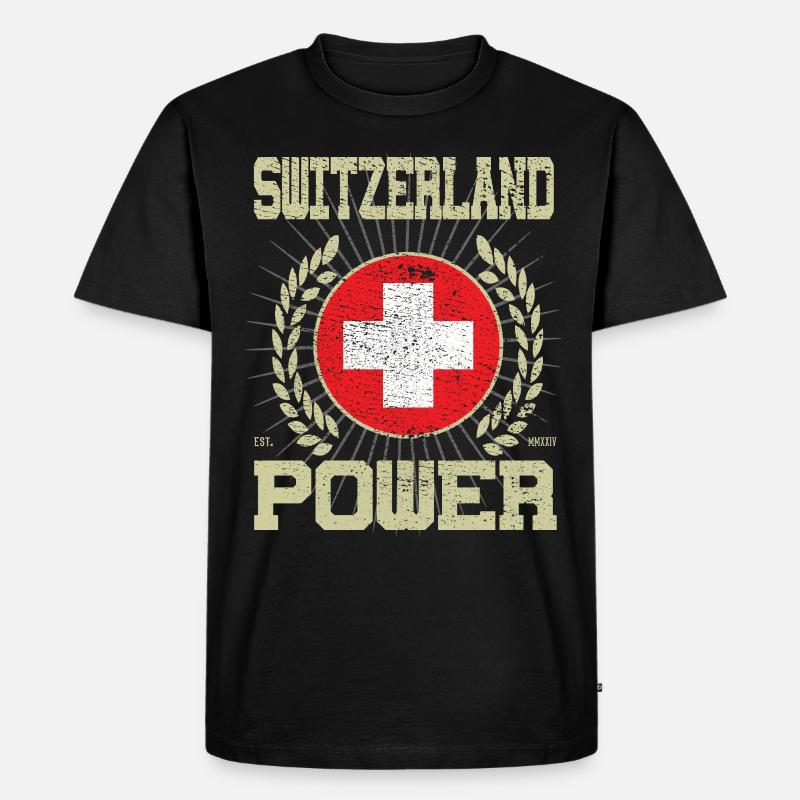 Cooles Schweiz Design - Männer Premium Bio T-Shirt - Schwarz