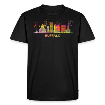Buffalonians Skyline Paysage urbain Buffalo - T-shirt Premium bio Homme - noir - Devant - Nico (187cm)