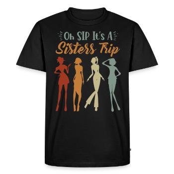 Week-end entre filles Oh Sip It’s A Sisters Trip - T-shirt Premium bio Homme - noir - Devant - Nico (187cm)