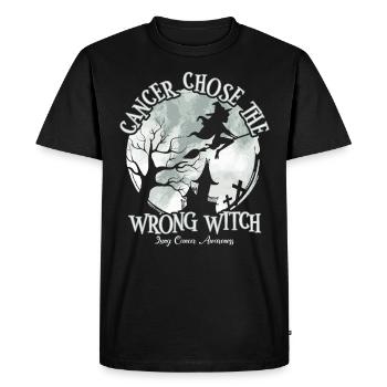 Cancer Sorcière Cancer du poumon blanc - T-shirt Premium bio Homme - noir - Devant - Nico (187cm)