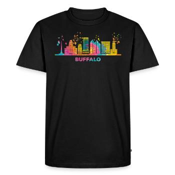 Buffalonians Skyline Paysage urbain Buffalo - T-shirt Premium bio Homme - noir - Devant - Nico (187cm)