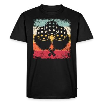 Équipe de pickleball rétro du Wiffleball Club - T-shirt Premium bio Homme - noir - Devant - Nico (187cm)