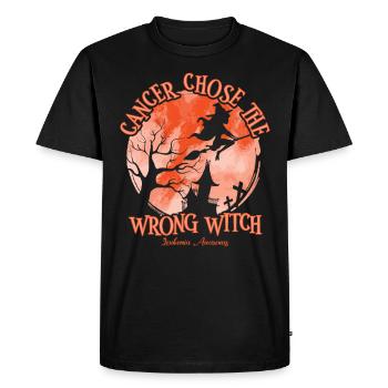 Sensibilisation à la leucémie de l’orange sorcière du cancer - T-shirt Premium bio Homme - noir - Devant - Nico (187cm)