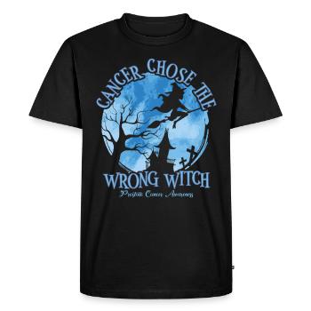 Cancer Sorcière Bleu Clair Cancer de la prostate - T-shirt Premium bio Homme - noir - Devant - Nico (187cm)