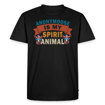 Anonymousoose est mon animal spirituel orignal cool - T-shirt Premium bio Homme - noir - Devant - Nico (187cm)