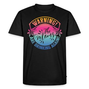 Avertissement Mamans Amis Réunion Filles Voyage - T-shirt Premium bio Homme - noir - Devant - Nico (187cm)