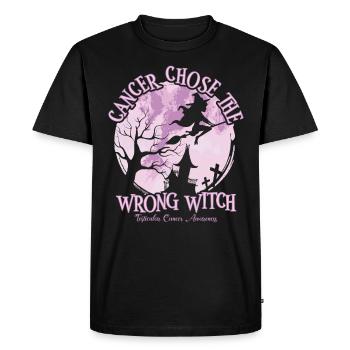 Cancer, Sorcière, Orchidée, Cancer Des Testicules - T-shirt Premium bio Homme - noir - Devant - Nico (187cm)