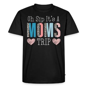 Week-end des mamans Oh Sip C’est un voyage de mamans - T-shirt Premium bio Homme - noir - Devant - Nico (187cm)