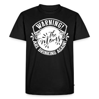 Avertissement Mamans Amis Réunion Filles Voyage - T-shirt Premium bio Homme - noir - Devant - Nico (187cm)