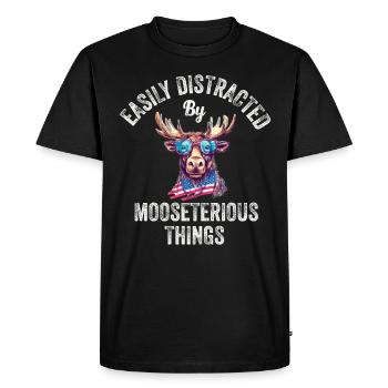 Facilement distrait drôle orignal orignal - T-shirt Premium bio Homme - noir - Devant - Nico (187cm)