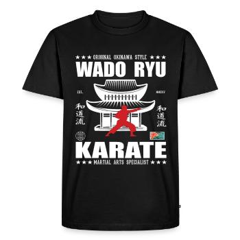 Conception d’arts martiaux Wado-Ryu cool avec kanji - T-shirt Premium bio Homme - noir - Devant - Nico (187cm)