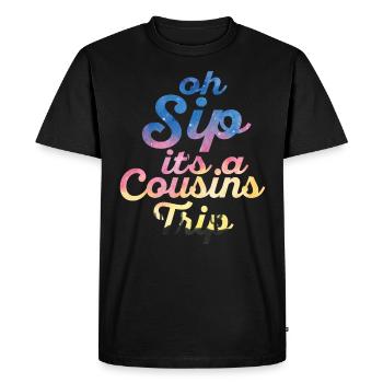 Week-end entre filles Oh Sip It’s A Cousins Trip - T-shirt Premium bio Homme - noir - Devant - Nico (187cm)