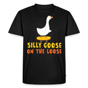 L’oie stupide en liberté - T-shirt Premium bio Homme - noir - Devant - Nico (187cm)