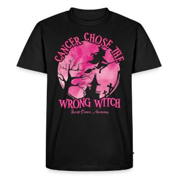 Cancer Sorcière Rose Cancer du sein - T-shirt Premium bio Homme - noir - Devant - Nico (187cm)