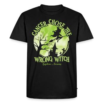 Sensibilisation au lymphome de la chaux sorcière cancéreuse - T-shirt Premium bio Homme - noir - Devant - Nico (187cm)