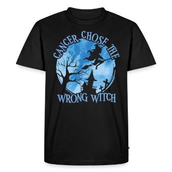 Cancer Sorcière Bleu Clair Cancer de la prostate - T-shirt Premium bio Homme - noir - Devant - Nico (187cm)