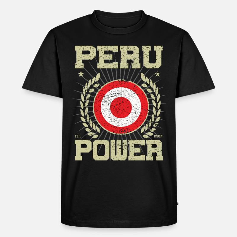 Cooles Peru Design - Männer Premium Bio T-Shirt - Schwarz