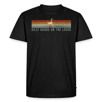 L’oie stupide en liberté - T-shirt Premium bio Homme - noir - Devant - Nico (187cm)